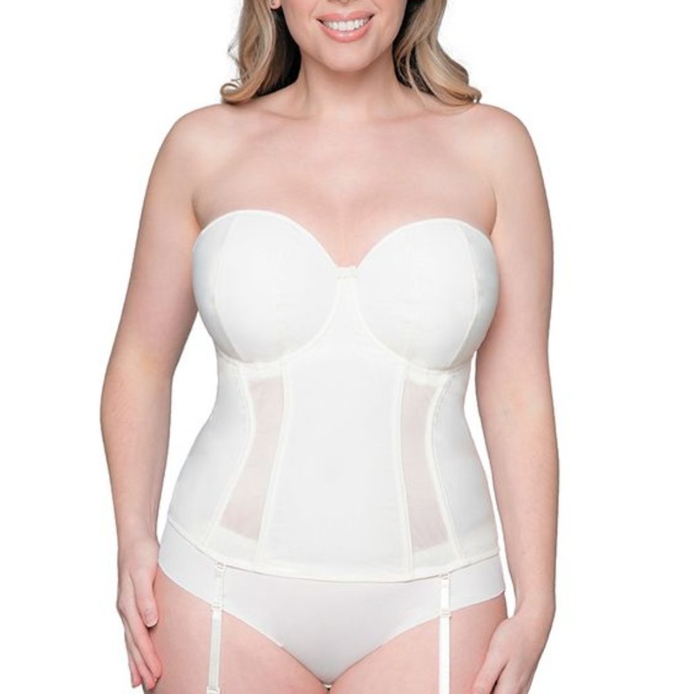 Curvy Kate Luxe Ivory Strapless Basque 34H